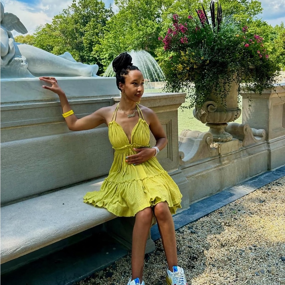 Free People Yellow Mini Dress